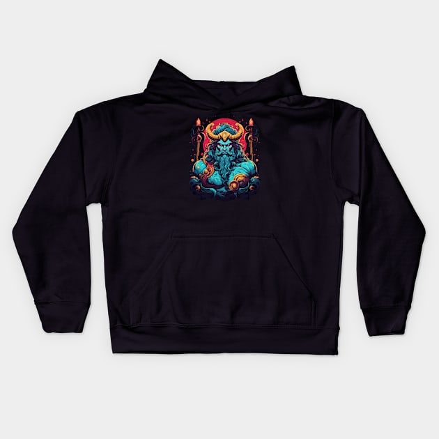 Hades, God of the Dead and Underworld Kids Hoodie by Kawaii Cuties